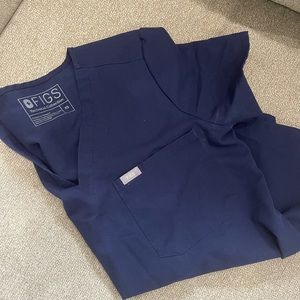 COPY - navy figs scrub top